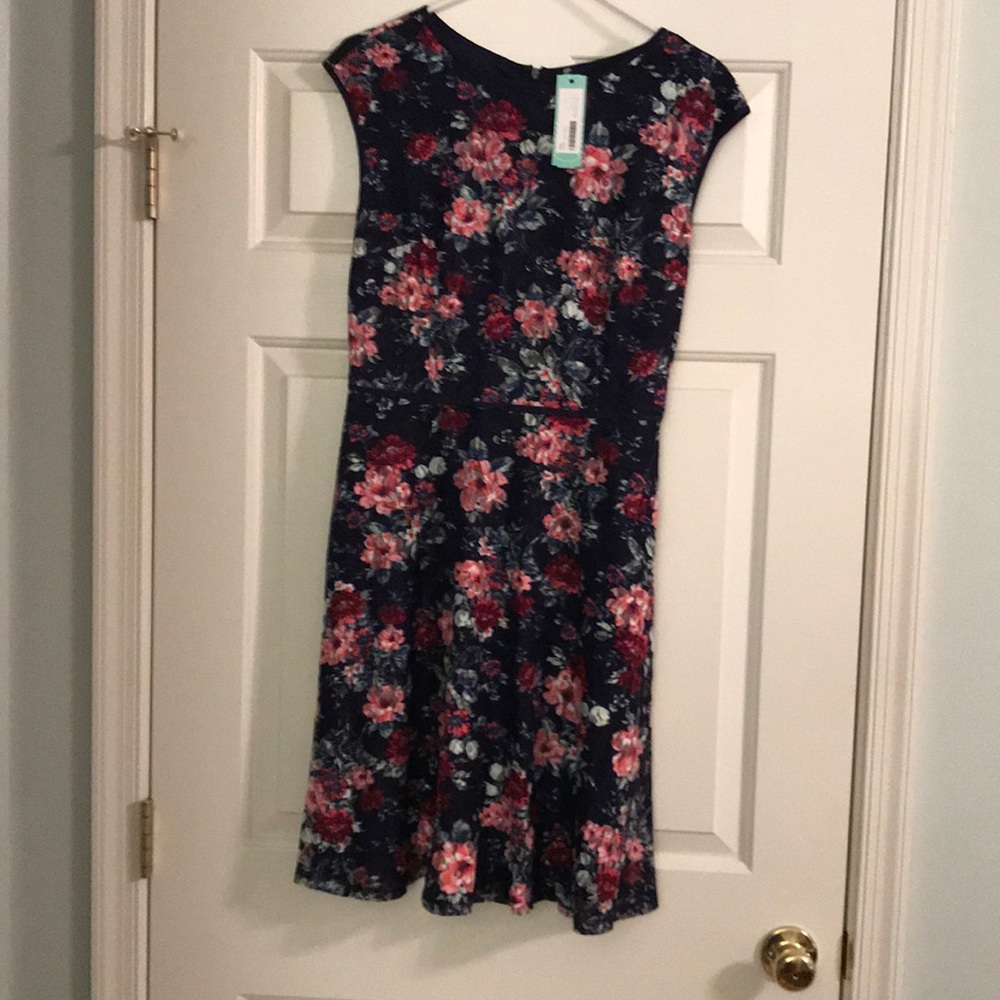 NWT Wisp Leeah Lace Navy Wine Floral Dress